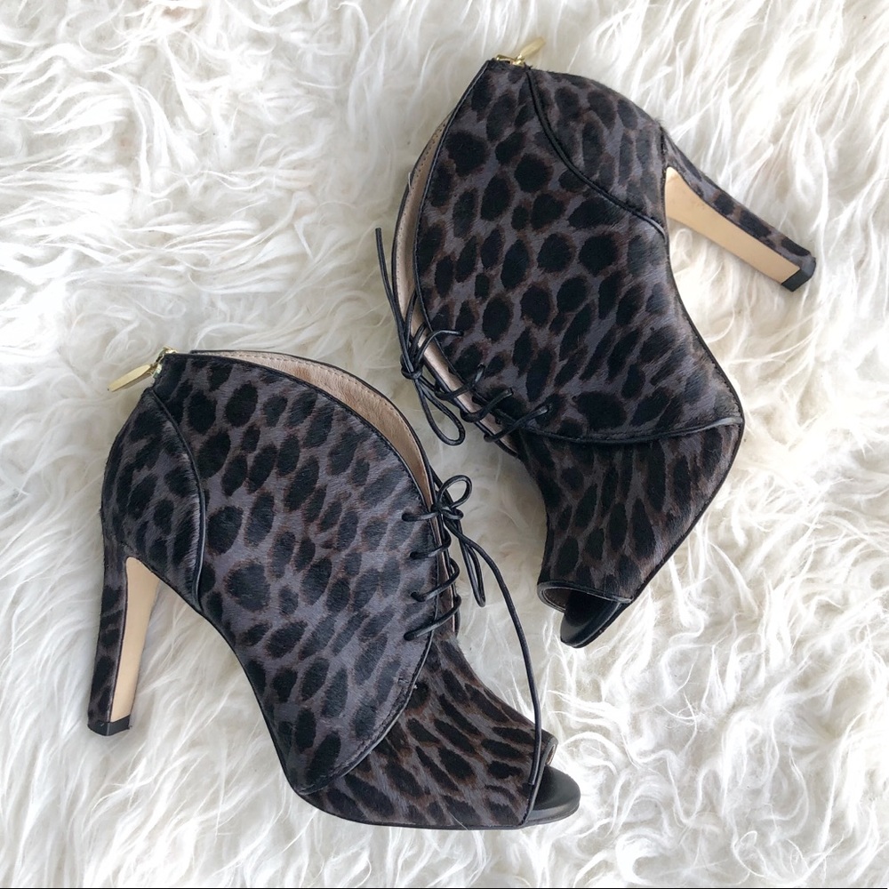 Louise et Cie Vernonia leopard calf hair booties